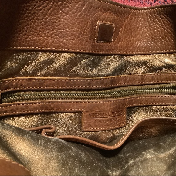 “Michael Kors” Brown Leather with brass studs - Picture 4 of 6